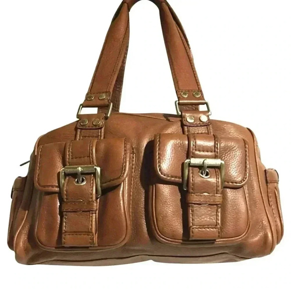 Michael Kors brown distressed leather brown shoulder handbag - Picture 1 of 9
